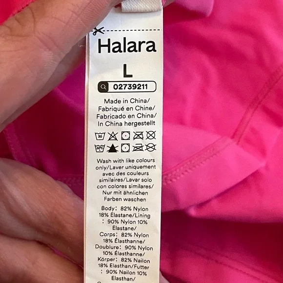 NWT Halara Softlyzero Airy Square Neck Corset Ruched Split Bodycon pink large - Picture 2 of 4